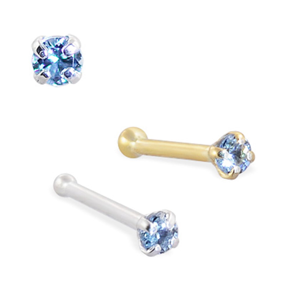 Body Candy Solid 14k Yellow Gold 1.5mm Genuine Blue Topaz L Shaped Nose Stud Ring 18 Gauge 1/4 Body Candy Solid 14k Yellow Gold 1.5mm Genuine Blue Topaz L Shaped Nose Stud Ring 18 Gauge 1/4 G-308