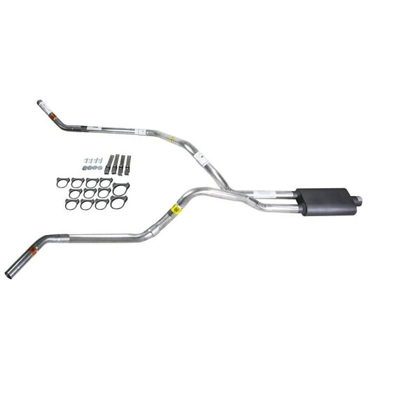Truck Exhaust Kits - DIY dual exhaust system 2.5 pipe Flowsound Muffler Corner exit