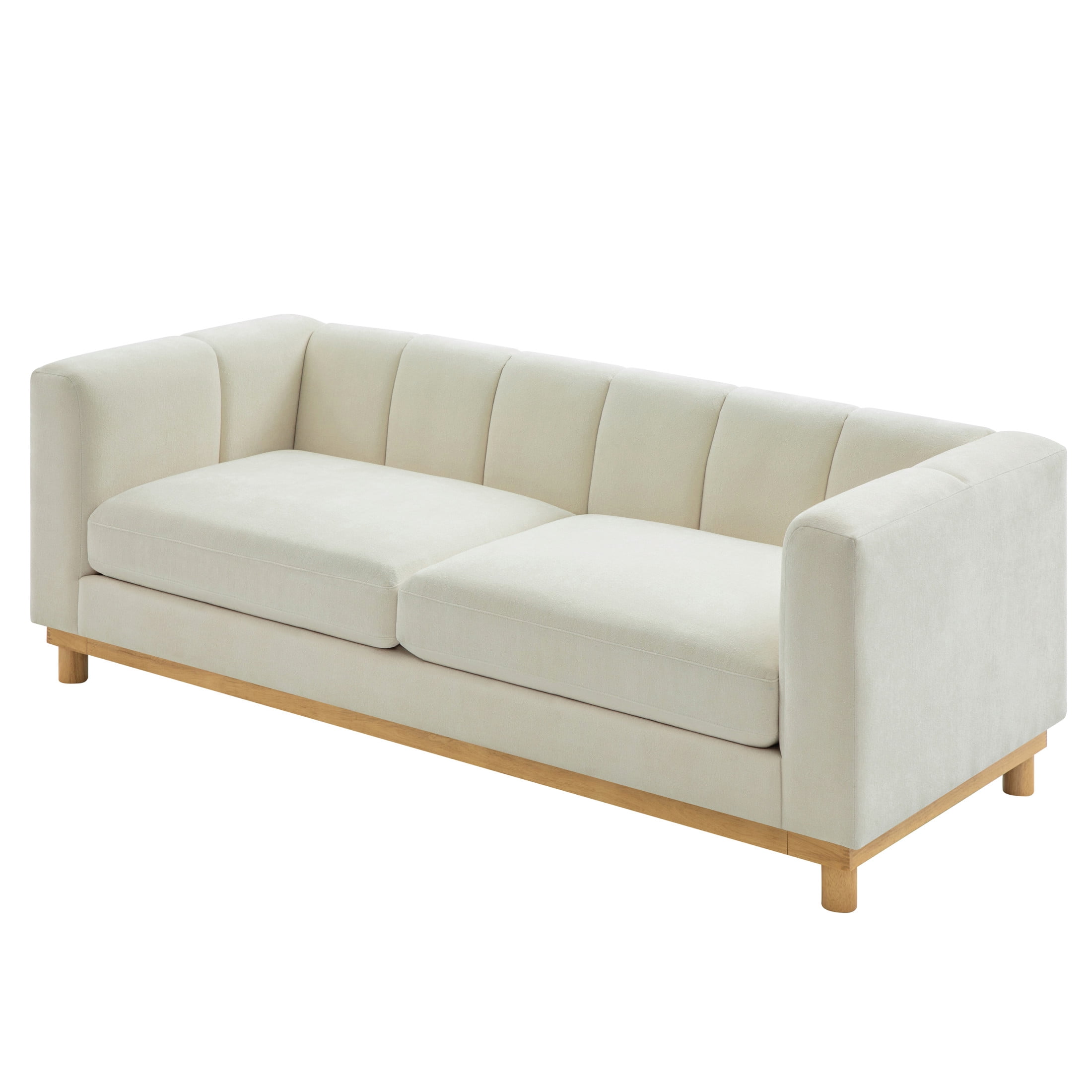 Christopher Knight Home 78.7" Chenille Loveseat Sofa, Modern Upholstered Couch with Square Arms, Beige