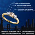 thumbnail image 2 of Gem Stone King 18K Yellow Gold Plated Silver Peach Morganite and White Created Sapphire Engagement Ring for Women | 0.90 Cttw | Round 5MM | Gemstone October Birthstone | Size 7, 2 of 6