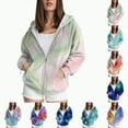thumbnail image 2 of Towmus Lightweight Zip Up Hoodies for Women Plus Size Casual Sweatshirts Long Sleeve Jacket Drawstring Gradient Hooded, 2 of 6