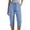 I04 Blue, variant on Capri Pants for Women Cotton Linen High Waisted Stretch Relaxed Fit 2 Pockets Rolled Cuffs Summer Lounge Capris, S-3XL