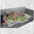thumbnail image 6 of Sloth Soft Flannel Fleece Throw Blanket, Relax Life is Inspirational Illustration of Tropical Mammal on Tree Branch, Cozy Plush for Indoor and Outdoor Use, 60" x 80", Green Tan Yellow, by Ambesonne, 6 of 6
