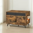 thumbnail image 3 of LEDREM Cat Litter Box Enclosure Furniture with Removable Divider, High Legs, Hidden Cat House and Side End Table, Rustic Brown, 3 of 6
