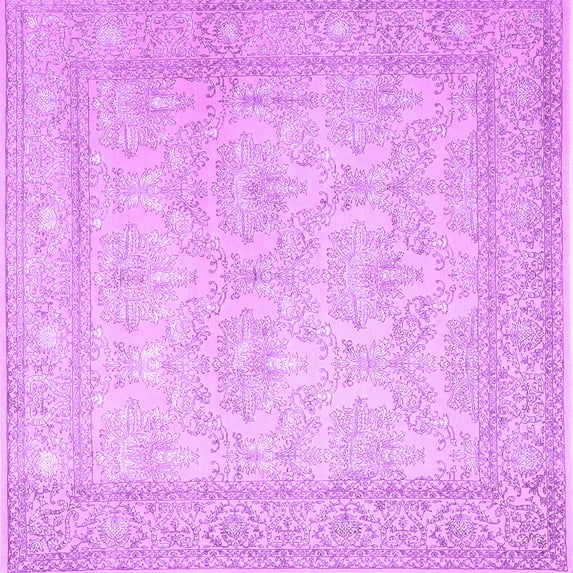 Ahgly Company Indoor Square Persian Purple Traditional Area Rugs, 5' Square