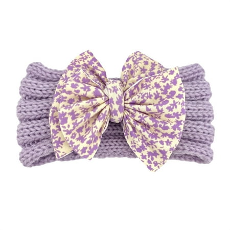 

Toddler Baby Boys Girls Headbands Floral Letter Print Bowknot Stretch Knitted Hairband Headwear Headband