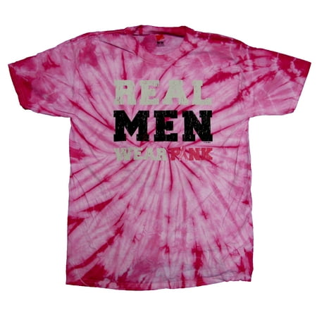 Real Men Wear Pink Breast Cancer Tie Dye Adult (Best Tie To Wear With Checked Shirt)