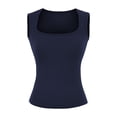 thumbnail image 4 of Built in Bra Tank Tops for Women Summer Sleeveless Racerback Square Neck Casual Basic Ribbed Tops, 4 of 5