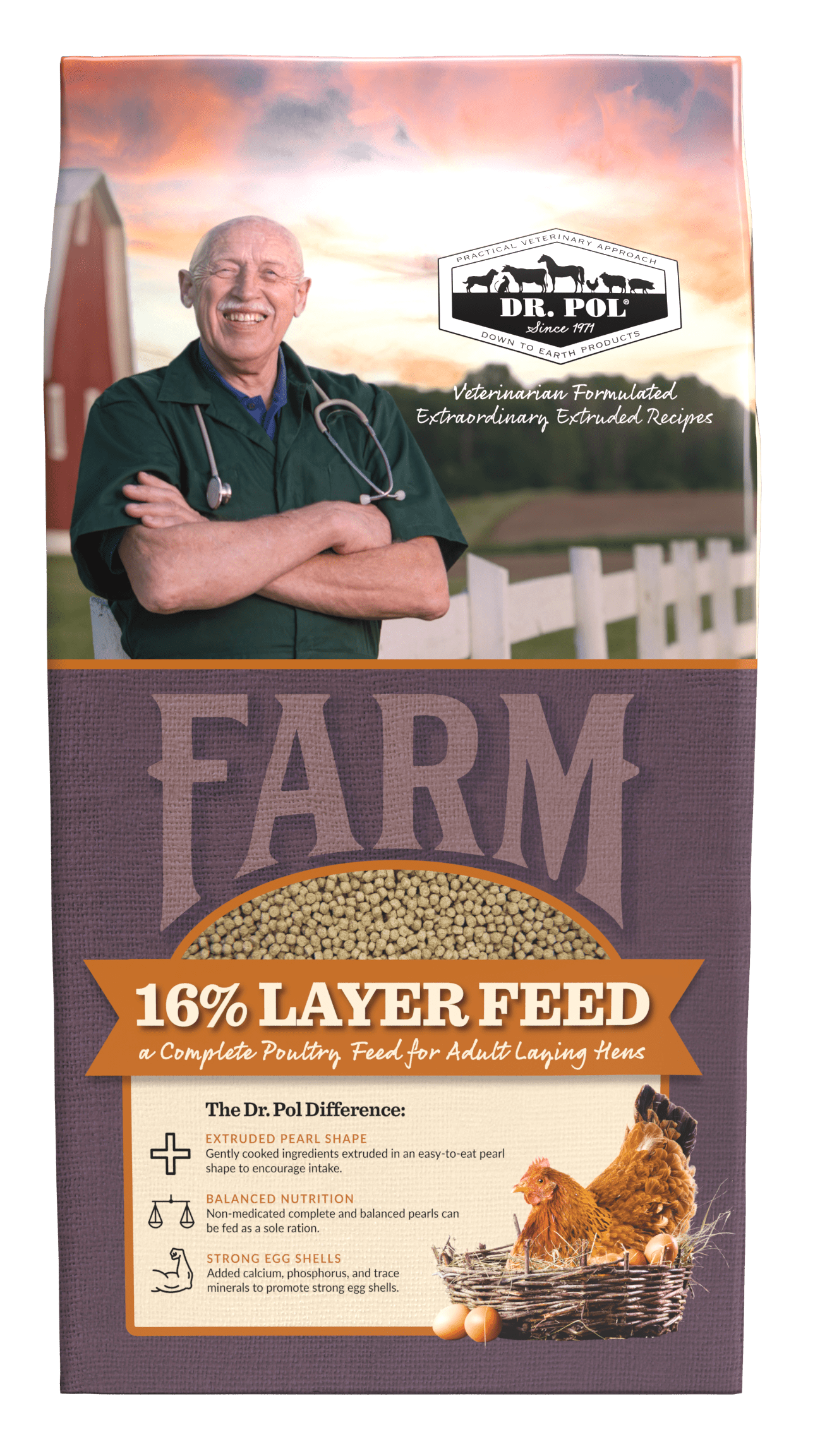 (3 pack) Dr. Pol Healthy Balance 16% Extruded Poultry Pearls Layer Chicken Feed, 6 lb. Bag