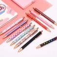 thumbnail image 5 of Uxcell 2Pcs Fancy Pens for Women, Medium Point 1.0mm Black Ink Glitter Ballpoint Pen Metal Retractable Journaling Ballpoint for Christmas Gifts Office Journaling, Blue Green, 5 of 6