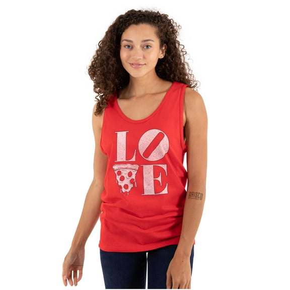 Pizza Lovers Italian Foodie Love Tank Top Tee Shirt Women Brisco Brands S