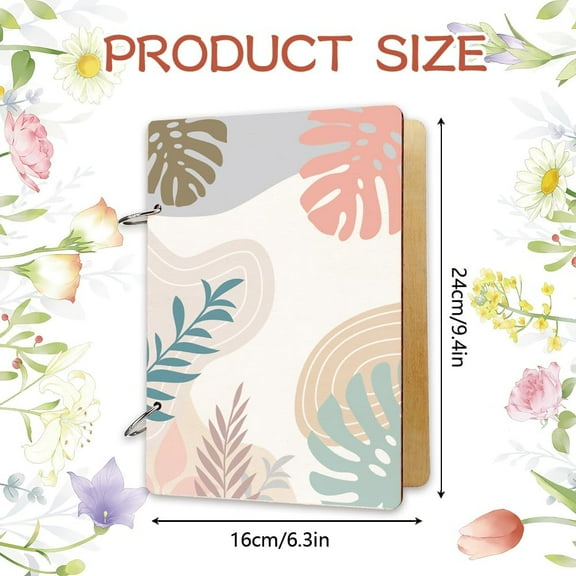 Bohemian Leaves Greeting Card Holder Organizer Bohe Leaf Wooden Card Keeper Binder Birthday Cards Keeper Photo Album Cover Graduation Wedding Planner Journal Keepsake Gifts