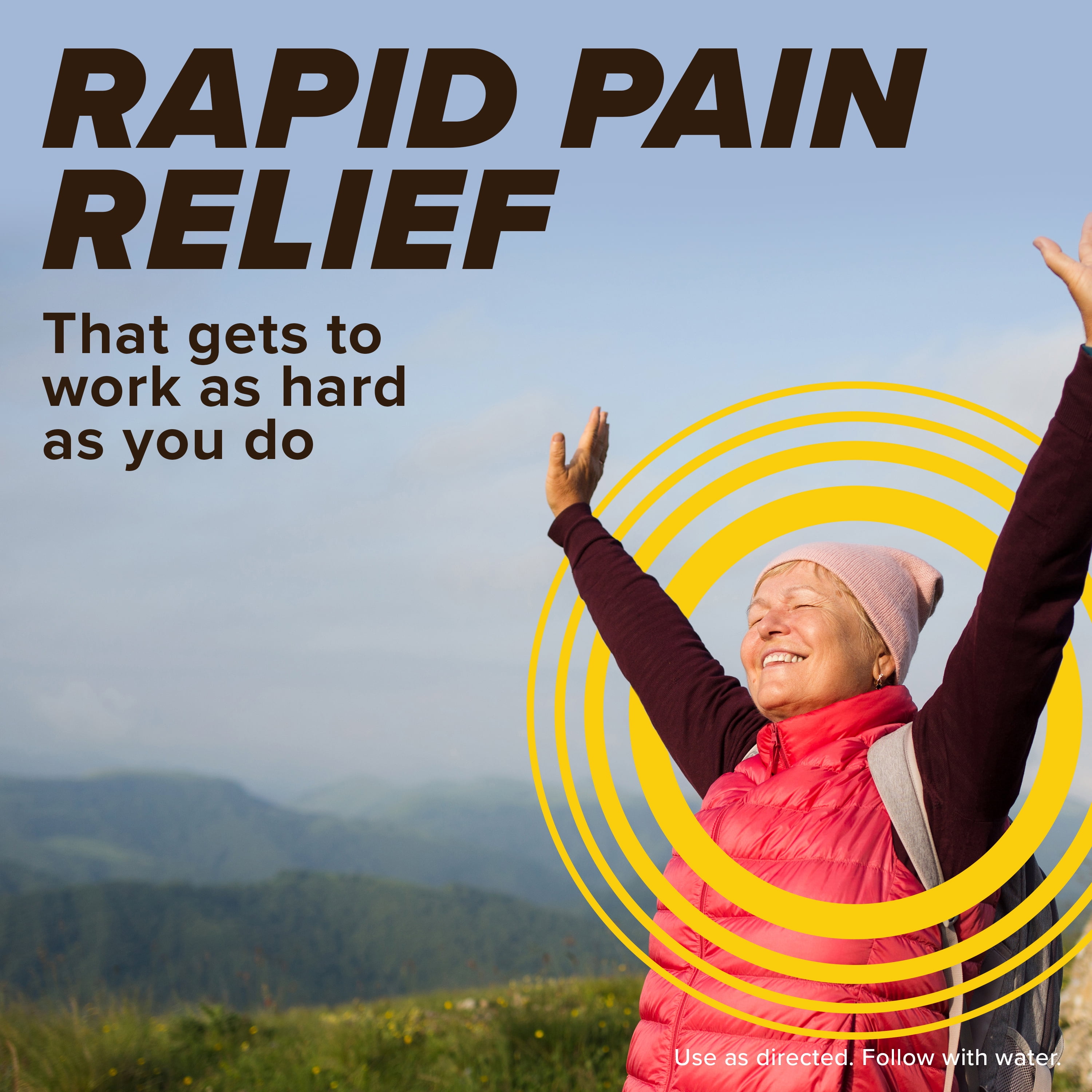 (2 pack) Bayer® Rapid Relief, Fast Acting Headache Relief, Muscle and Body Pain Reliever, 20ct