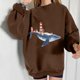 thumbnail image 2 of Sudadera extragrande de lana de manga larga con cuello redondo y estampado de océano salvaje para mujer Fridja fhghd237, 2 of 9