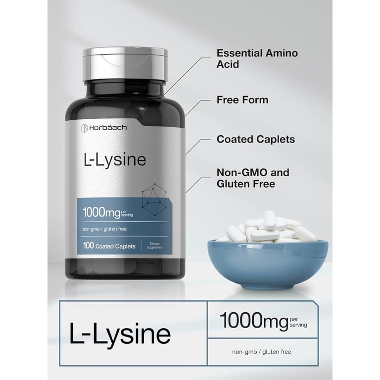 Horbaach, L-Lysine Supplement, 1000mg, Vegetarian Caplets