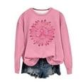 thumbnail image 4 of Frostluinai Cancer Survivor Sweatshirts for Women Pink Ribbon Crew Neck Sweat Shirts Inspirational Long Sleeve Pullover Tops, 4 of 4
