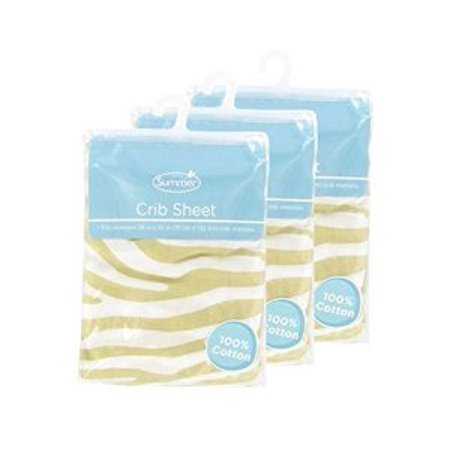 Summer Infant Full Sized Crib Sheet 3 Pack Beige Zebra Walmart