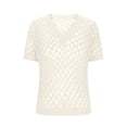 thumbnail image 3 of Posijego Women's Knit Sweater Short Sleeve Tops Summer Cutout Knit Pullover Sweaters Beach Vacation Tunic Tops, 3 of 9