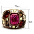 thumbnail image 2 of Luxe Jewelry Designs Women's Coffee Light Ion Plated Stainless Steel Ring with Ruby CZ Stones - Size, 2 of 4