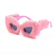 thumbnail image 1 of Women Plush Fuzzy Cat Eye Sunglasses, 1 of 5