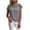 *Dark Gray, variant on ClodeEU Women's Crewneck Short Sleeve Top with Cutout ,Casual Solid Color Summer Blouse Blue,Women's Plus L