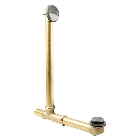 

Westbrass 7931817-AF-07 18 in. Make-Up Above Floor with Tip-Toe Trim & 2-Hole Overflow Cover in Satin Nickel