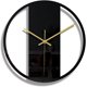 thumbnail image 1 of (CC308) Reloj de pared con marco redondo negro, relojes de pared de diseño moderno y silencioso, adecuados para dormitorio, sala de estar, oficina, decoración artística, 1 of 5