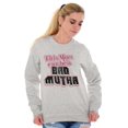 thumbnail image 3 of Retro This Mom Can Be A Bad Mutha Women Crewneck Sweatshirt Brisco Brands S, 3 of 5