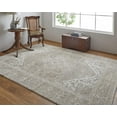 thumbnail image 5 of 8' X 10' Tan Brown And Ivory Floral Power Loom Distressed Area Rug, 5 of 9