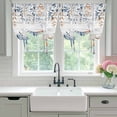 thumbnail image 4 of Blue Coastal Tie Up Curtains for Windows, Adjustable Balloon Window Shades, Summer Beach Starfish Weeping Eucalyptus Wooden Kitchen Window Treatments Farmhouse Short Curtains with Rod Pocket 42"x45", 4 of 8