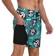 thumbnail image 3 of Picia Skull Cat pattern Mens Swim Trunks with Compression Liner Stretch Beach Shorts Quick Dry with Zipper Pockets No-Chafing Board Shorts-Small, 3 of 9