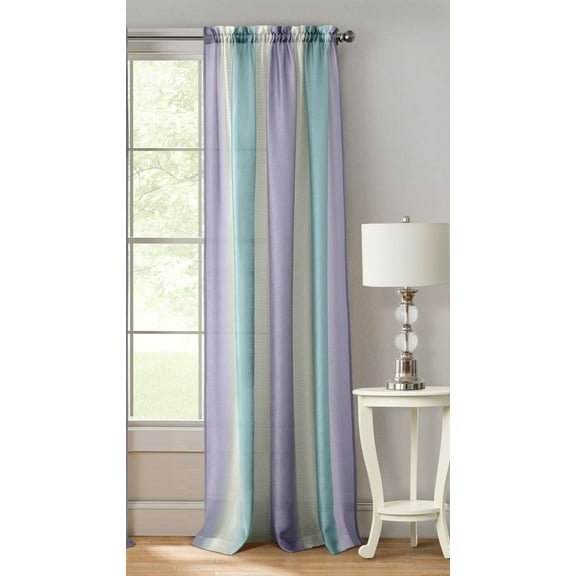 Ombre Rod Pocket Window Curtain Panel - 50x84 - Lilac/Turquoise