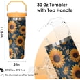 thumbnail image 3 of 30 oz Sunflower Orange Flip Straw Tumbler with Top Handle for Sunflower Orange Lover Resuable Vacuum Insulated Flip Top Water bottle for Home Office Car, 3 of 5