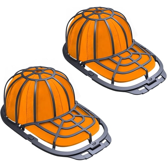 2 Pack Baseball Hat Washer Cleaning in The Dishwasher and Washing Machine, Cap Washing Protector Holder Fit for Adult and Kid's Ball Caps (Black)