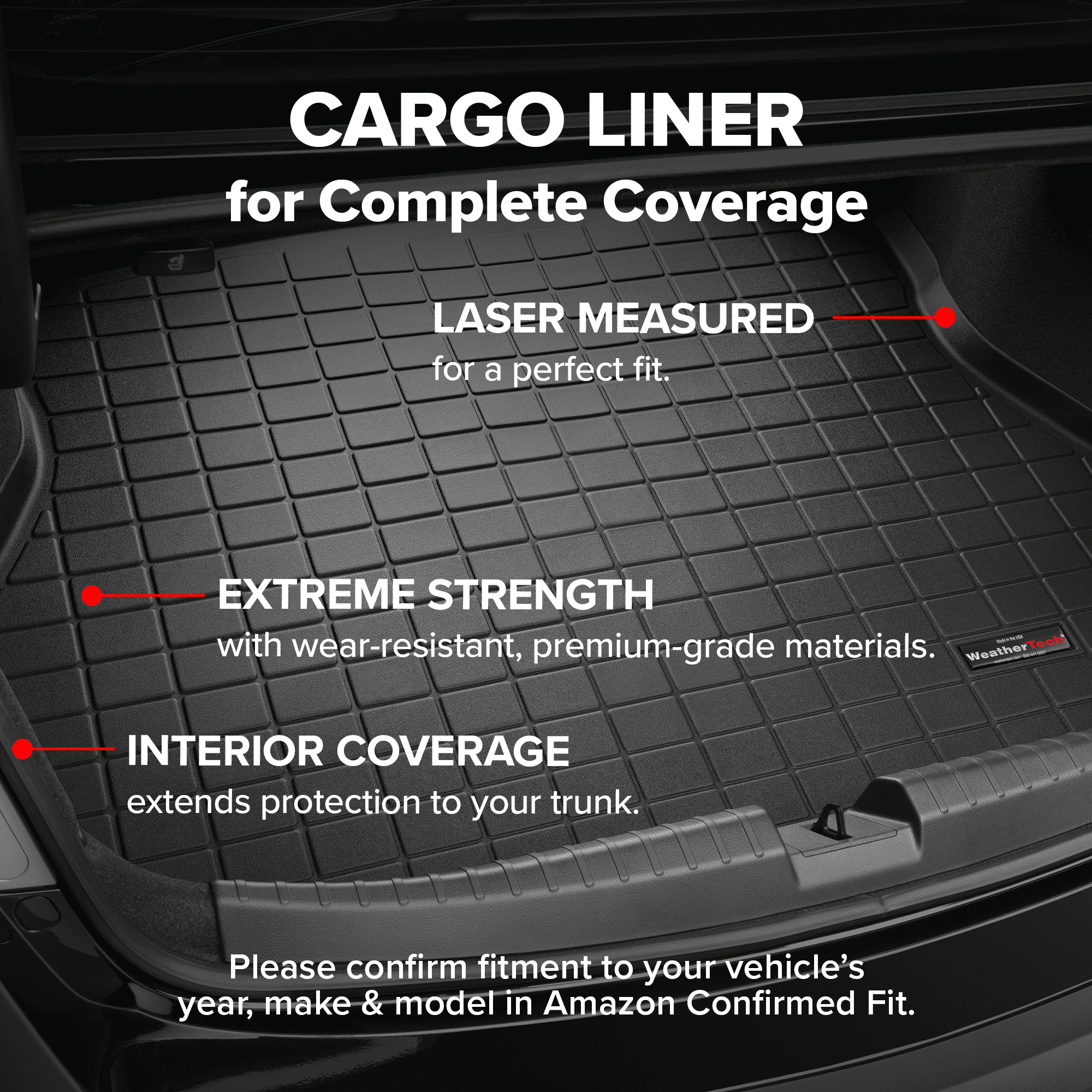 WeatherTech Cargo Trunk Liner compatible with 2012-2018 Ford Focus - Trunk, Black