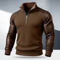 thumbnail image 2 of Uikmnh Men's Sweatshirts, Retro Casual Stand Collar Zip Up Heavyweight Knit Jacquard Pullover Sweater for Autumn Winter Wear,XL, 2 of 7