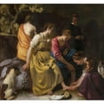 thumbnail image 2 of Johannes Vermeer 16x15 Black Ornate Wood Framed Double Matted Museum Art Print Titled - Diana and Her Nymphs (C. 1653 - 1654), 2 of 5