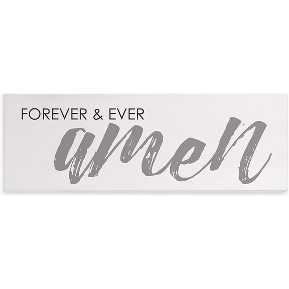 Forever & Ever Amen Rustic Wood Farmhouse Wall Sign 6x18