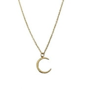 Grandest Birch Women Lady Alloy Simple Design Sweet Moon Shaped Pendant Necklace Jewelry Gift Alloy Gold