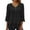Black, variant on TKLPEHG Summer Shirts for Women V Neck Button Lace Patchwork Three Quarter Sleeved T-Shirt Lightweight Solid Color Casual Loose Going Out Tops Summer 3/4 Sleeve T Shirts Blouses(Dark Gray,XL)