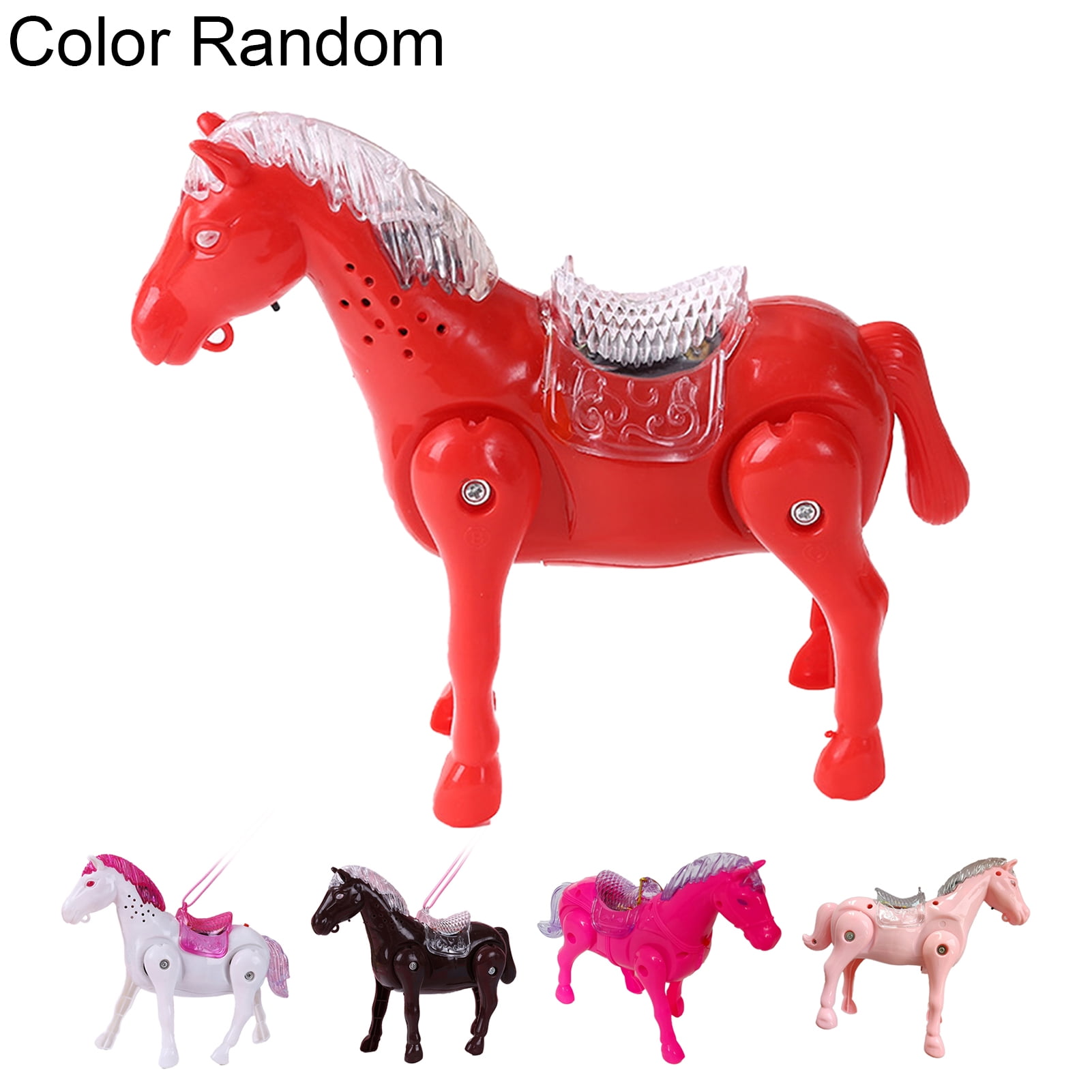 HEVIRGO Horse Toy Lovely Lighting Musical Pure Color Electrical Horse
