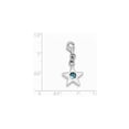 thumbnail image 2 of Sterling Silver December Cubic Zirconia Star Charm - Measures 31x14mm Wide, 2 of 3