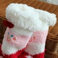 thumbnail image 4 of JUNWELL 0-8 Years Christmas Fuzzy Socks for Toddler Girls Cozy Fuzzy Slipper Socks Toddler  Thick Fluffy Socks Warm Fleece Socks Red Santa 0-8 Years, 4 of 4