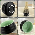 thumbnail image 3 of 4-Piece Matcha Starter Kit – Ceramic Matcha Bowl, Bamboo Whisk, Scoop, and Holder – Traditional Japanese Matcha Tea Set for Beginners & Tea Lovers (Black), 3 of 7