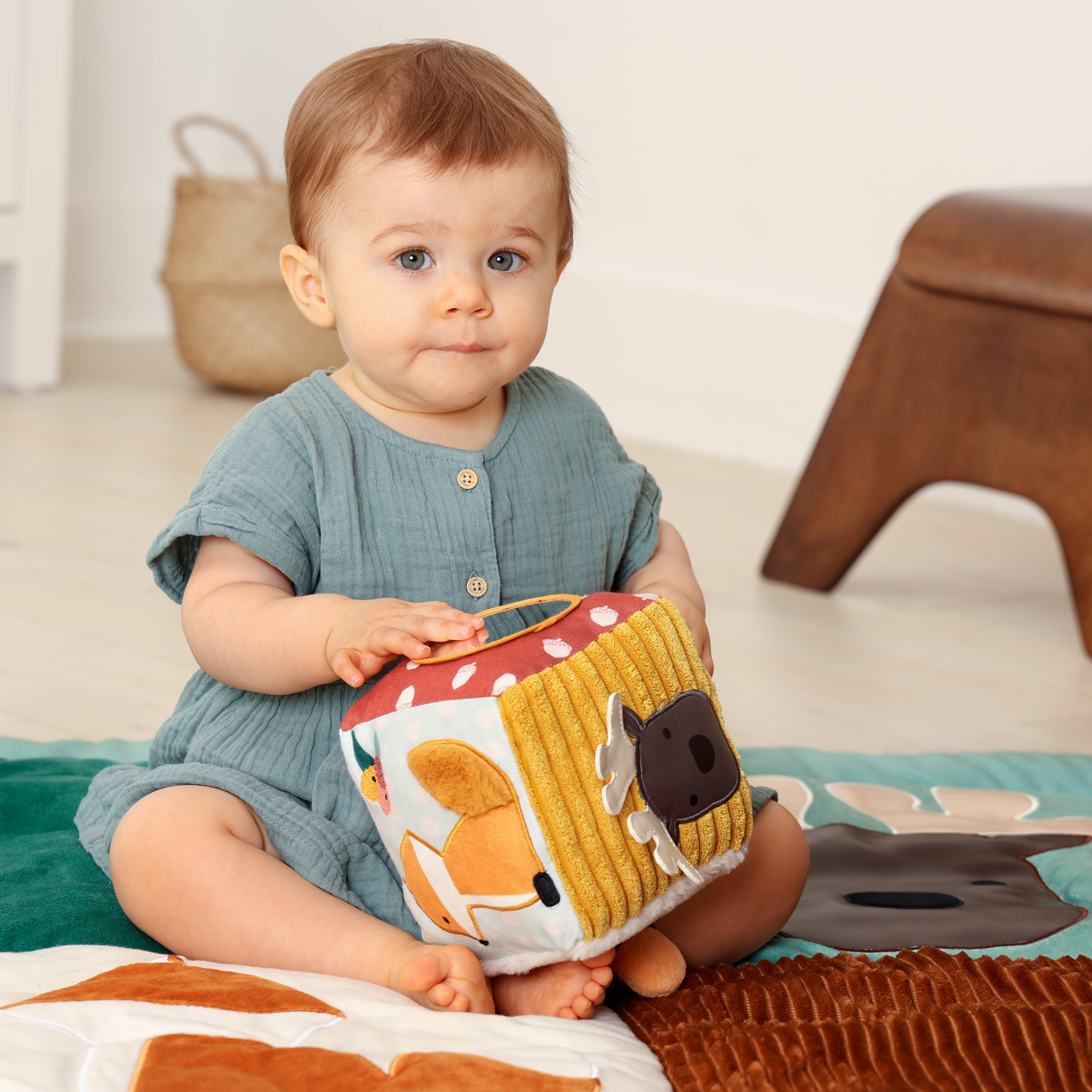 Little Big Friends Soft Activity Cube Sensory Toy for Infants & Toddlers in Forest Theme