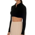 thumbnail image 2 of Gemsli Long Sleeve Crop Shell Top with Round Collar SH323, 2 of 4