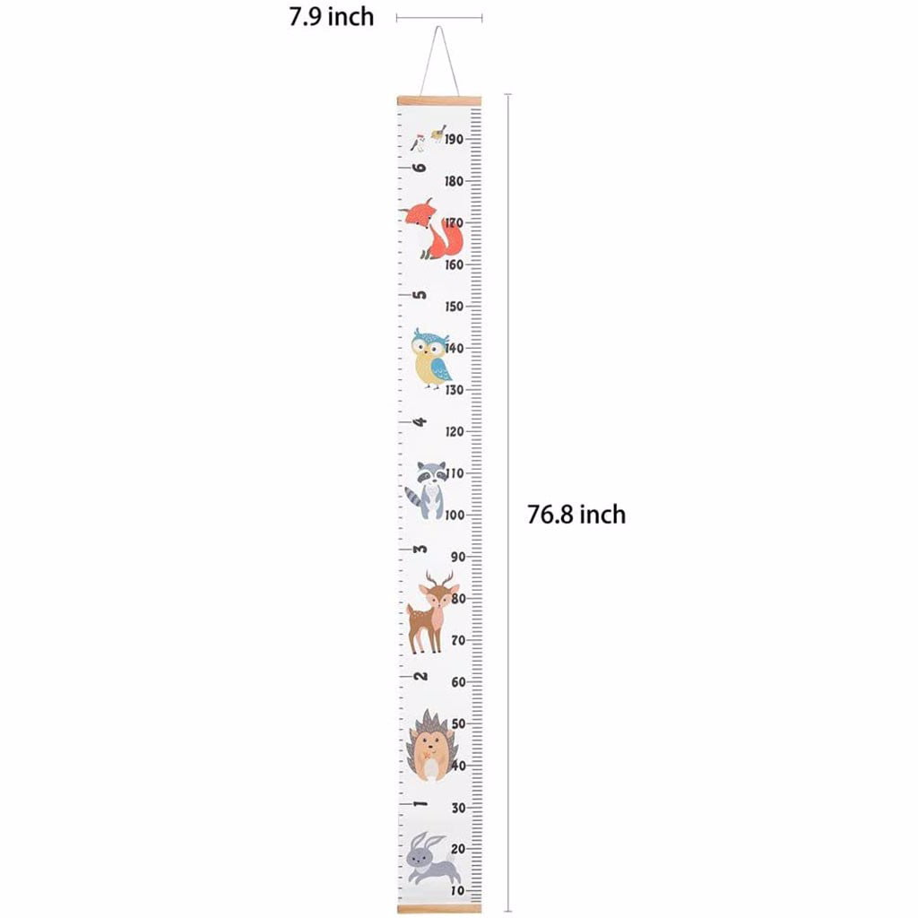 Cartoon Wall Hanging Kids Growth Chart Children Room Height Measure Ruler Decor 