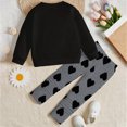 thumbnail image 4 of WXFAZCVU Outfits for Girls Cute Printed Long Sleeve Pullover Tops and Pants 2 Piece Set Size 5-6 Years, 4 of 4