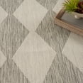 thumbnail image 3 of Nourison Positano 7' x 10' Light Grey Diamond Modern Flatweave Indoor/Outdoor Rug, 3 of 12