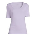 thumbnail image 2 of Time And Tru Women's Elbow Sleeve Tee, 2 of 5